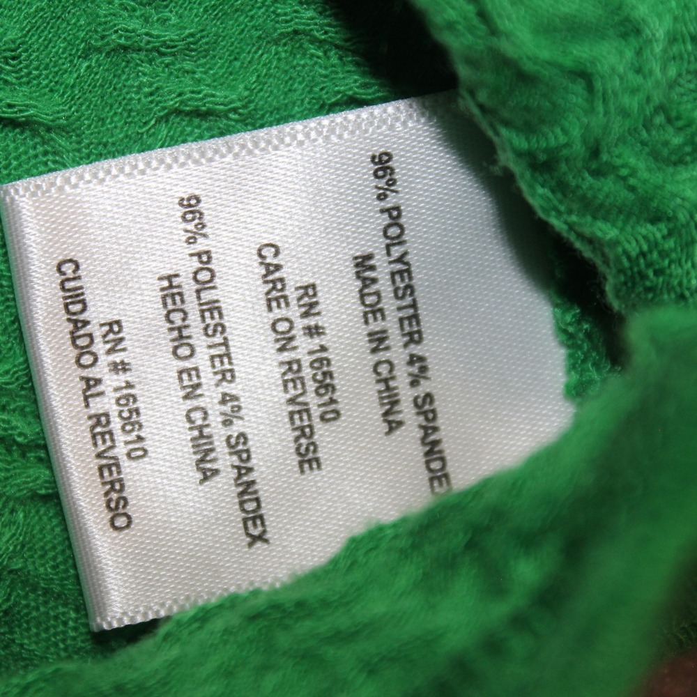 Good Days Only Green Textured V-Neck Front Tie Knot Short Sleeve Top 1X - Picture 3 of 6